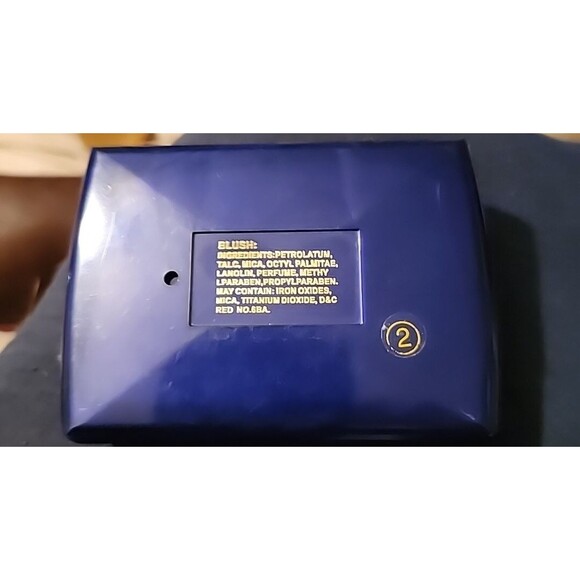 Vintage European Girl Paris Purse-Style Compact Case Plastic Navy Gold-Tone - Picture 2 of 4